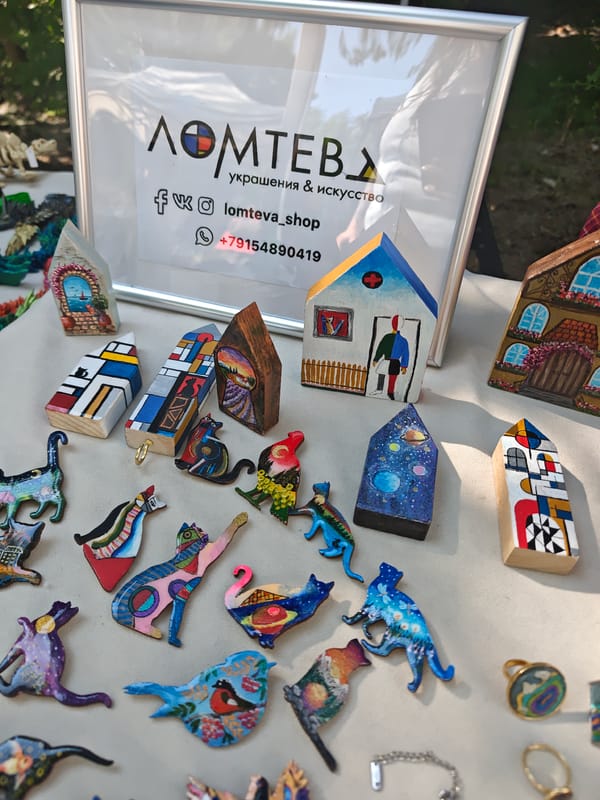 Morning market and community activities along Volga River in Kimry