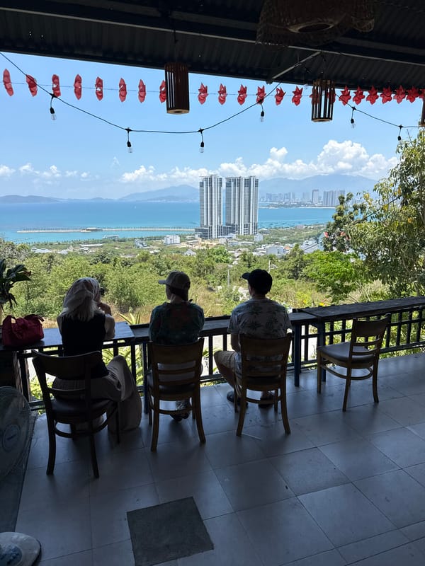 Morning dining scene captured at elevated Nha Trang cafe