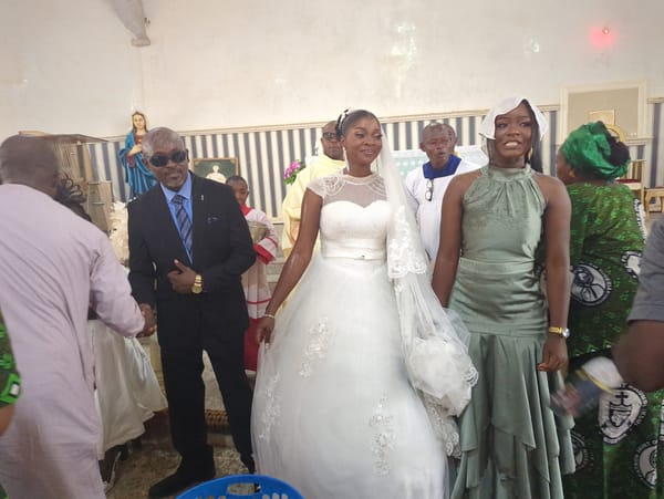 Wedding ceremony held at church with traditional attire