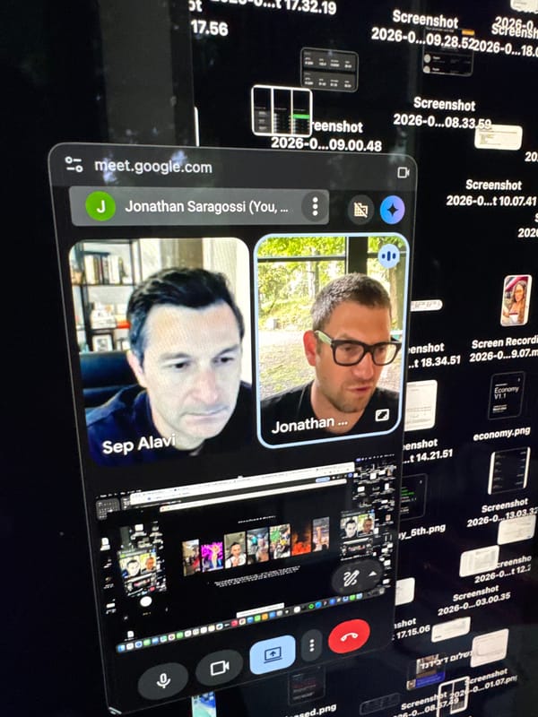 Google Meet video call captured on smartphone in Erba