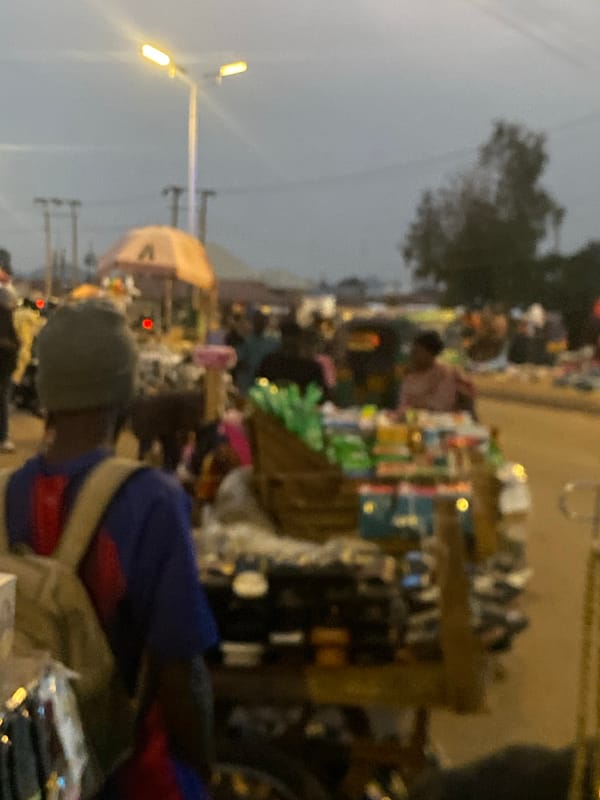 Bukuru street market in full evening swing