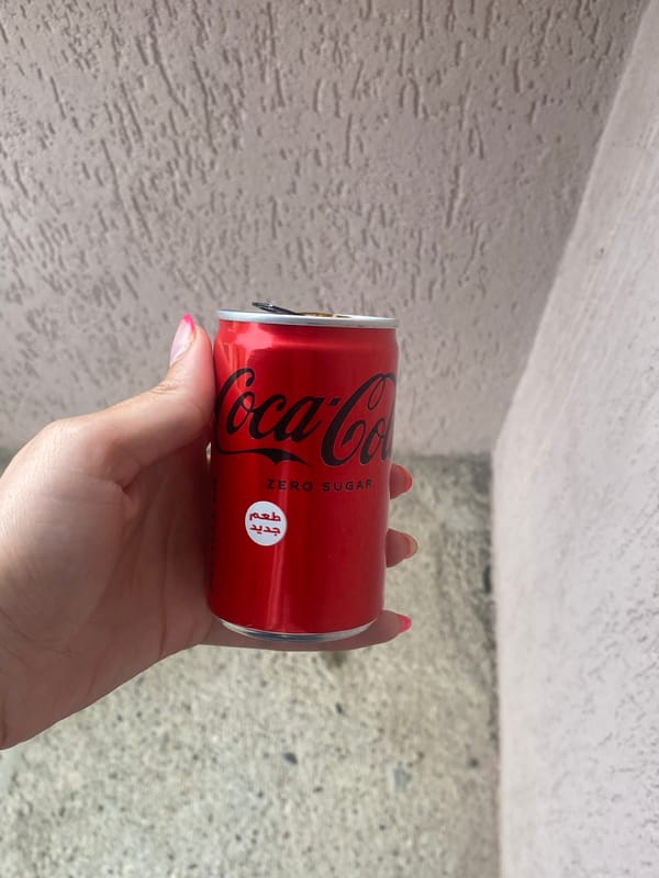 Person holds Coca-Cola Zero Sugar can in Sliven, Bulgaria