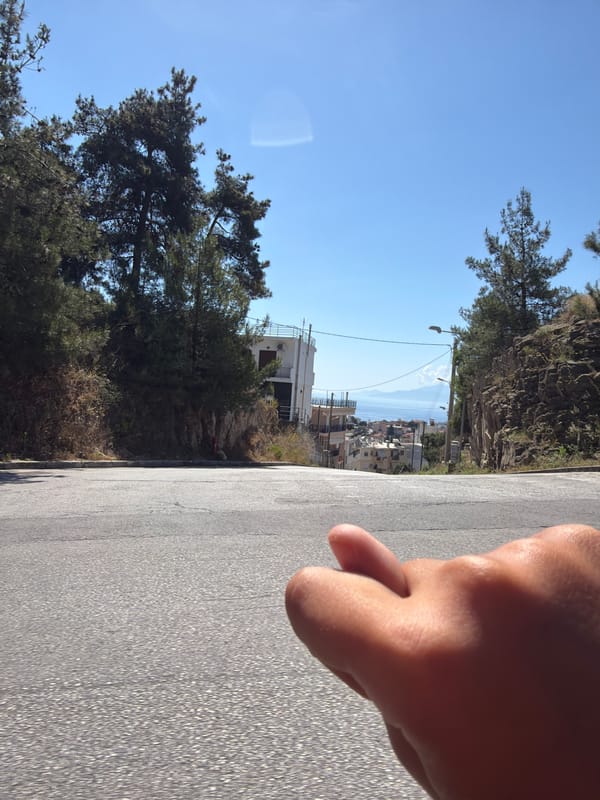 Morning street views captured from elevated road in Kavala