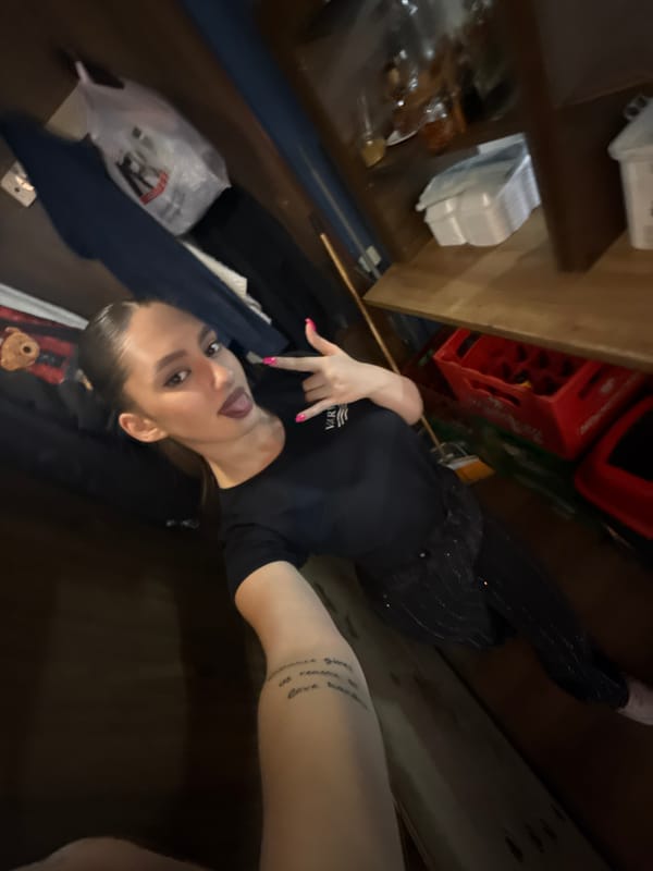 Woman takes morning selfie in Bulgarian home