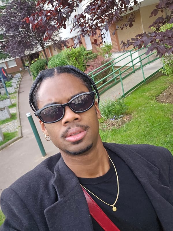 Man takes morning selfie in Pantin, France