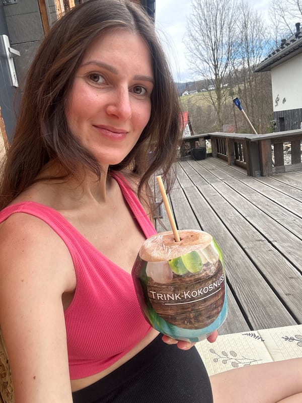 Child plays with educational toys on deck in Wisła
