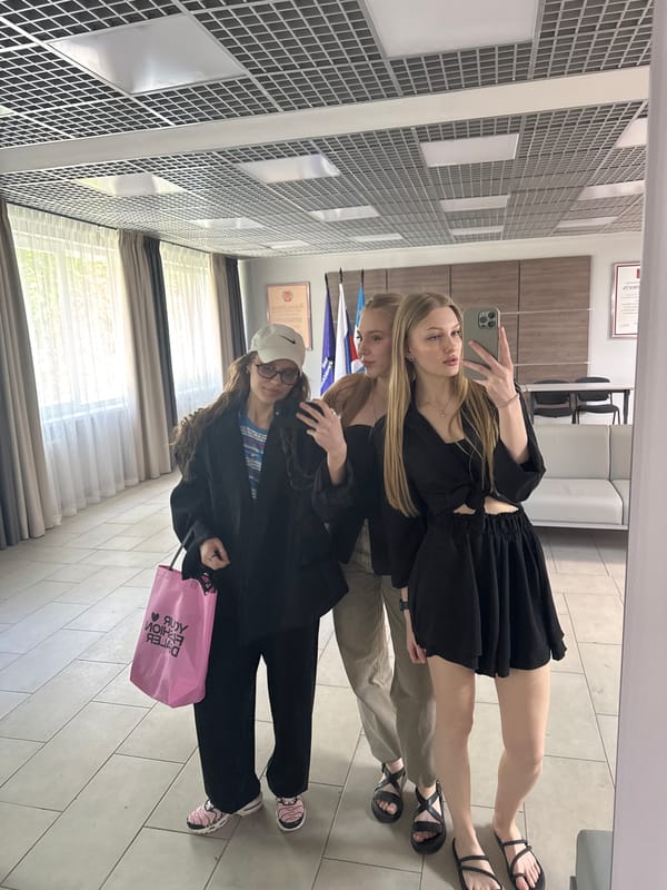 Women photographed taking selfies around Perm, Russia