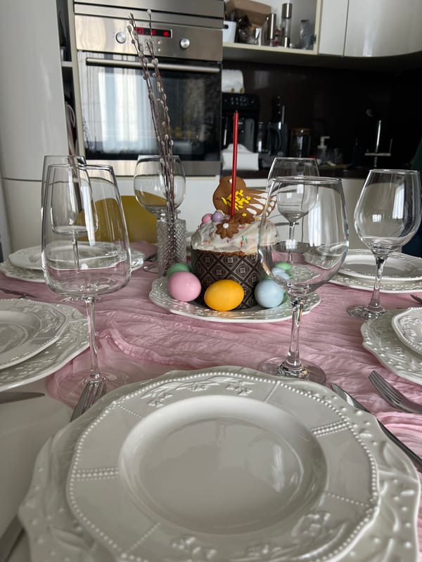 Easter table prepared in Khimki home