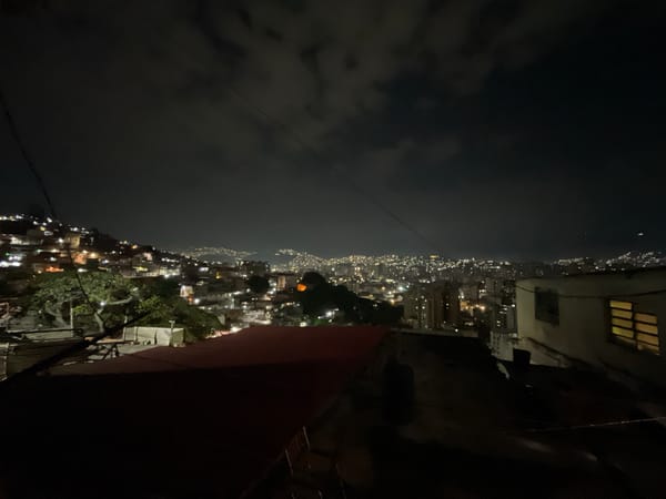 Nighttime cityscape views captured across Caracas hillsides