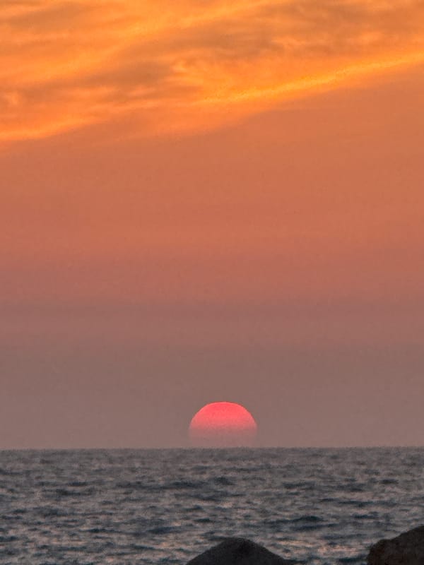 Sunset captured over Mediterranean Sea near Tel Aviv