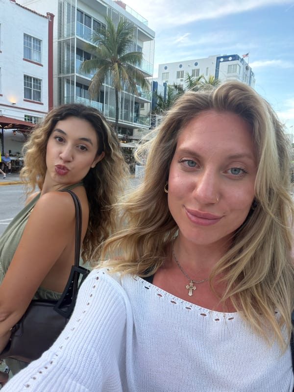 Outdoor dining and street life on a Miami Beach strip