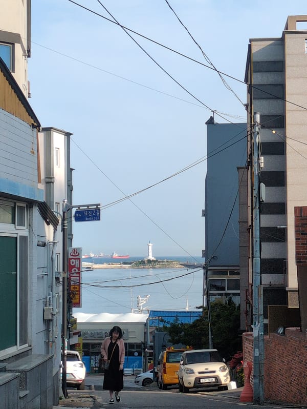 Morning street scenes captured in Ulsan harbor district