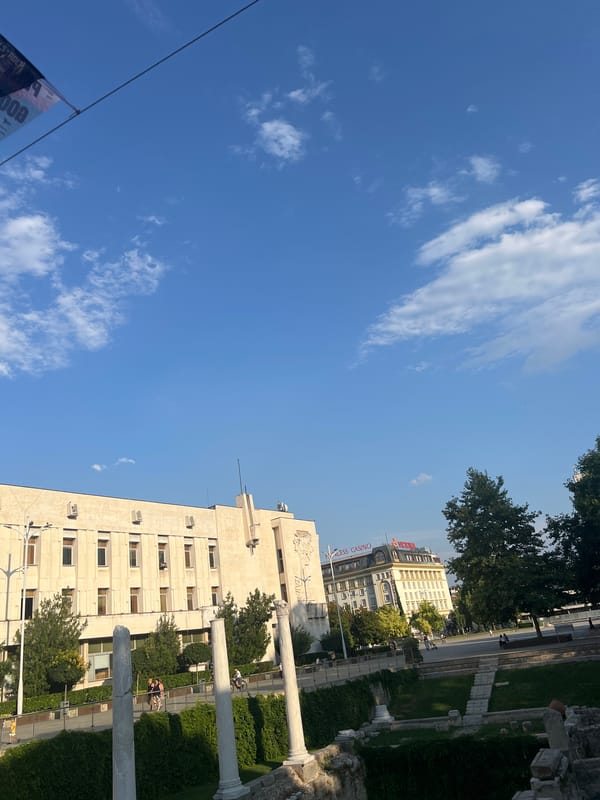 Roman ruins and parkside scenes in central Plovdiv
