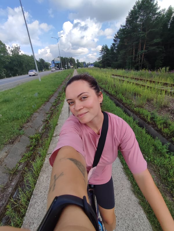 Cycling selfies and calm waterfront views in Chaikovsky