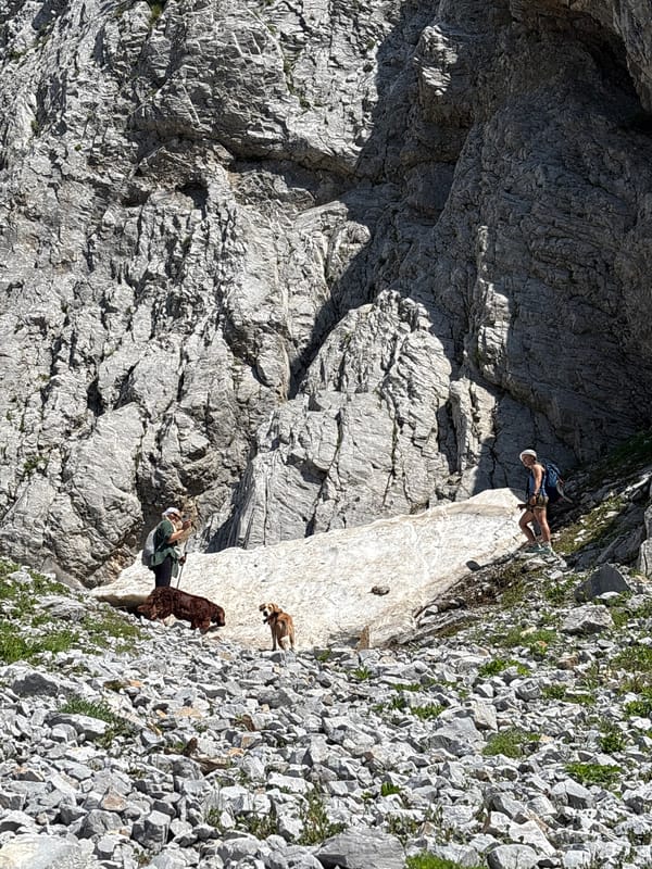 Hiking the rocky ridges above Katun Vulića, Montenegro