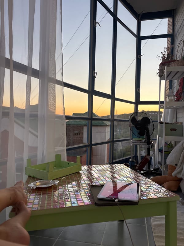 Friends toast with pink drinks in Krasnoyarsk sunroom