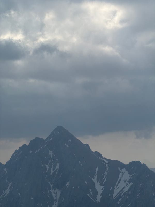 Overcast mountain landscape observed in Garmisch-Partenkirchen, Germany