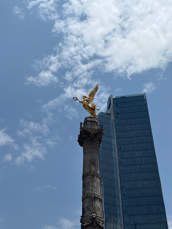 Evening activity documented around Mexico City's Angel of Independence