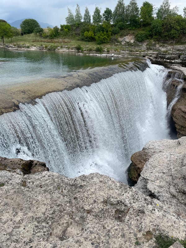 Waterfall and rural scenes documented in Podgorica, Montenegro