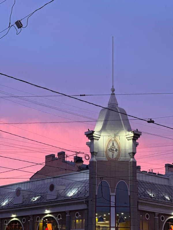 Twilight walk through Saint Petersburg's historic waterfront and streets