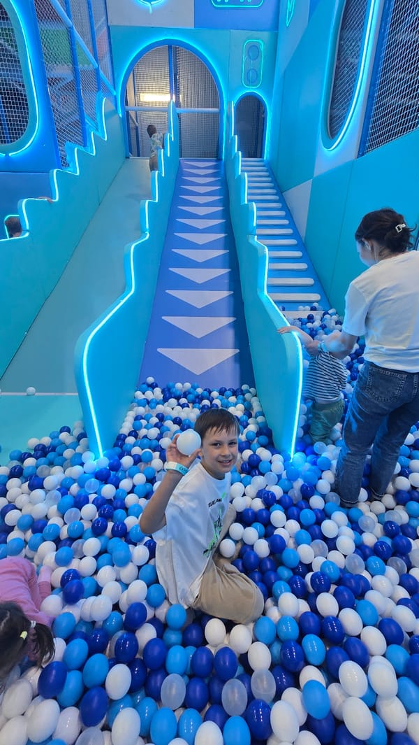 Family outing documented across Izhevsk shopping centers and play venues