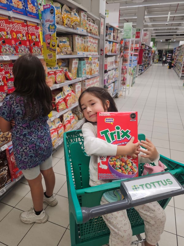 Sisters enjoy playful shopping outing in San Isidro Peru