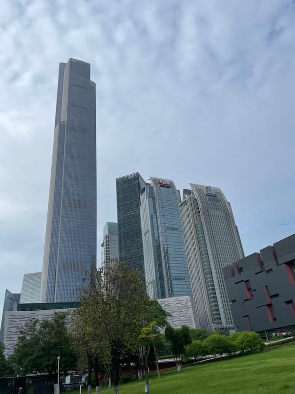 Morning documentation of Tianhe District skyline and architecture