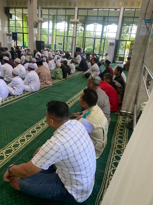 Communal prayer gathering for orphans at Banjarbaru mosque