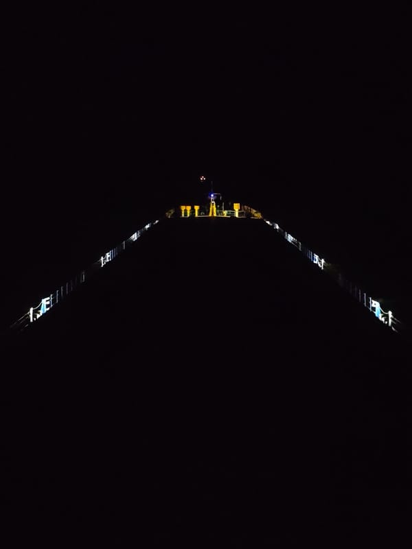 Nighttime bridge and waterfront scenes captured in Bol'shie Mkhi