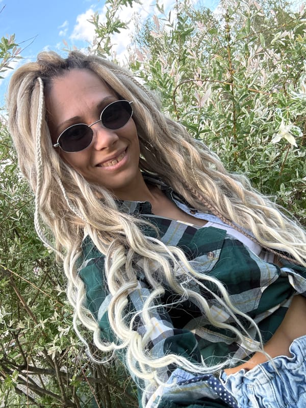 Woman poses for photo outdoors in Rusanovo, Russia