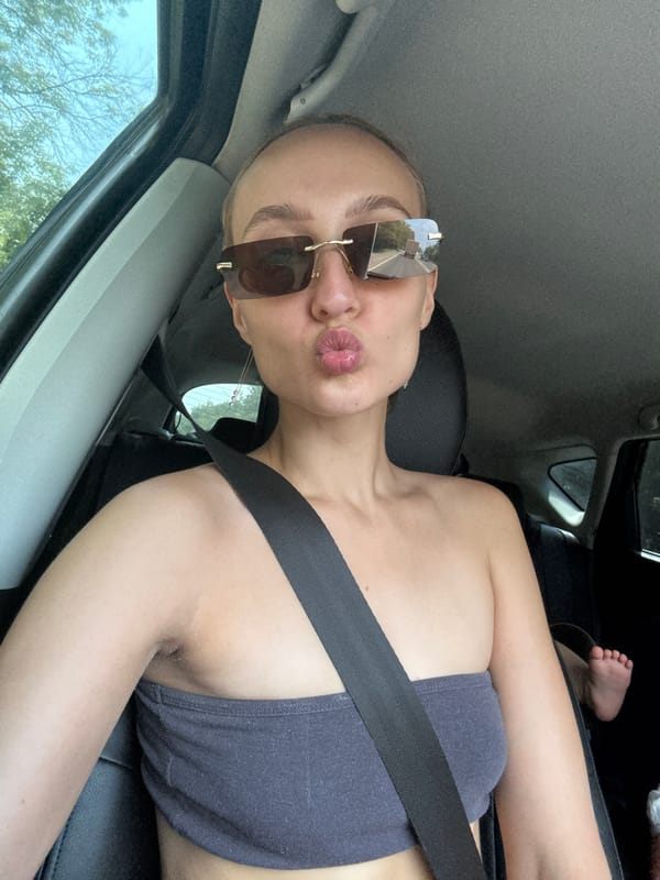 Sunny car selfies in Izhevsk, two up front