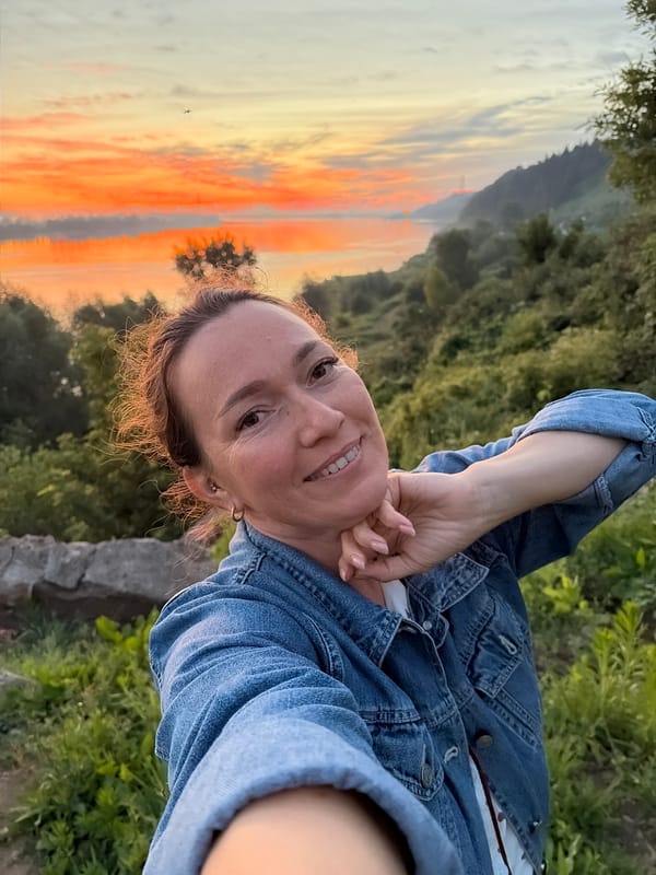 Vivid summer sunset over a calm Russian river