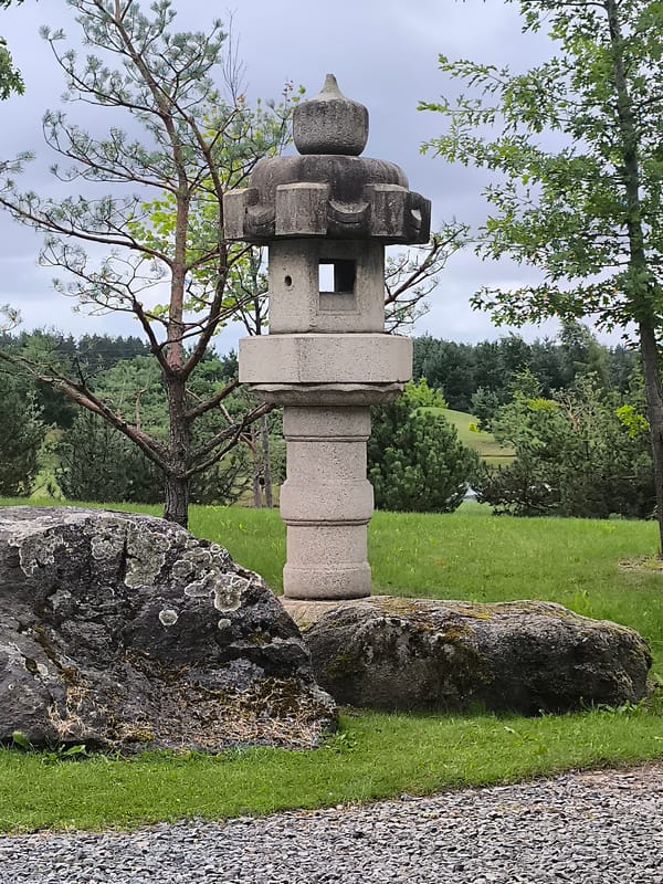Morning stroll through a garden park in Mažučiai, Lithuania