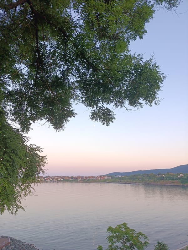 Sunset evening along the Tsarevo coastline, Black Sea