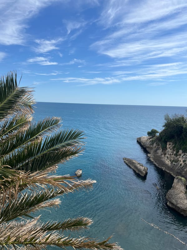 Beach scene captured near Ulcinj old town, Montenegro