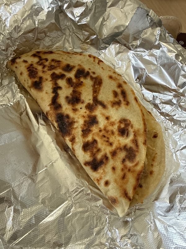 Quesadilla spotted on foil in New York