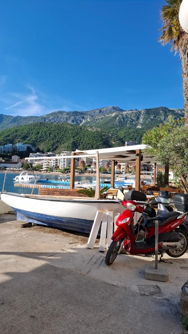 Scooters and boat spotted on Budva street