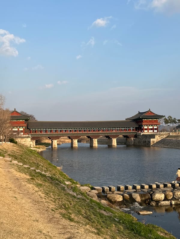 Morning visitors explore historic landmarks in Gyeongju, South Korea