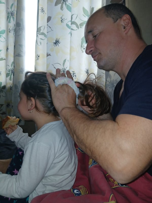 Early morning family time captured in Bulgarian home