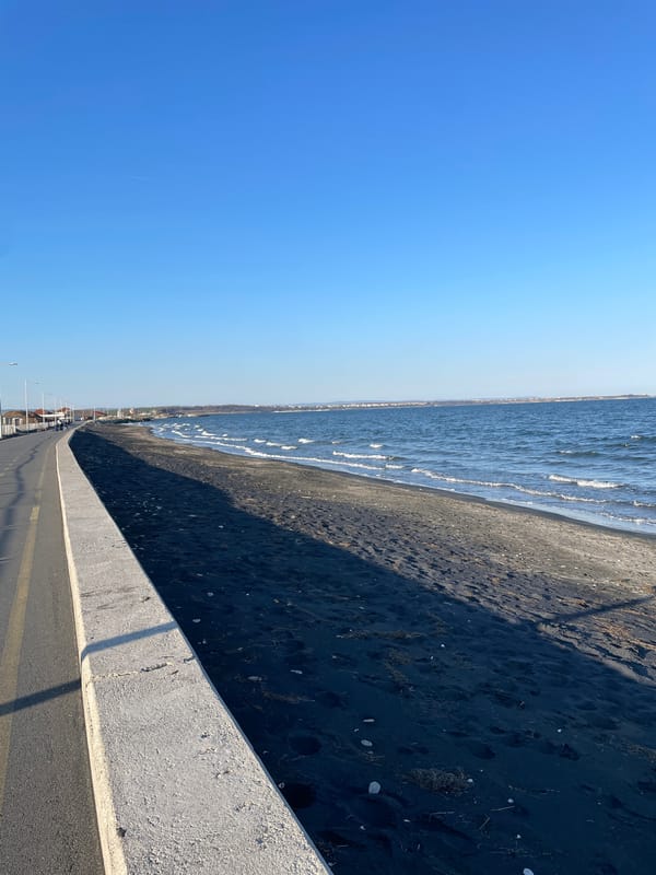 Beach scene documented in Burgas, Bulgaria