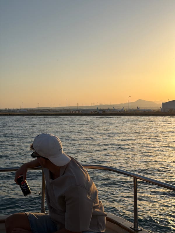 Person enjoys Pepsi while boating off Larnaca coast