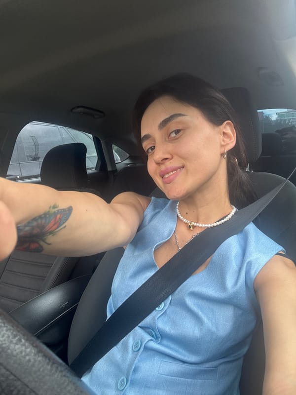 Portrait series inside a car in Tbilisi