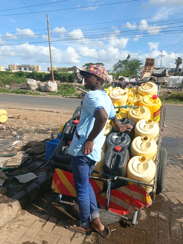 Water vendor with cart spotted on Nairobi street