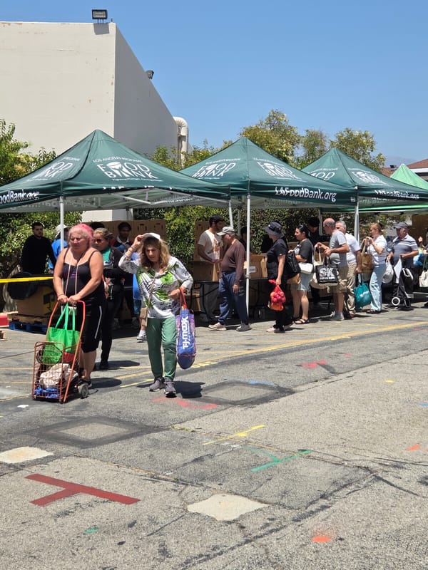 LA Food Bank distribution event draws a line in Glendale