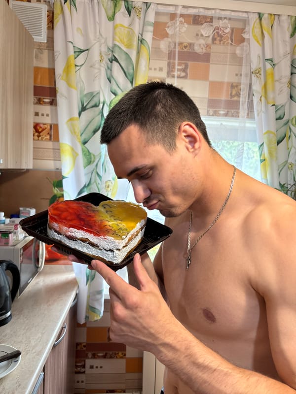 Wild strawberries and cake in a Russian summer kitchen