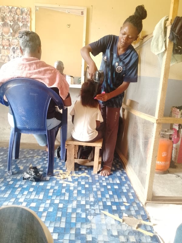Ordinary afternoon moments captured at Akwanga hair salon