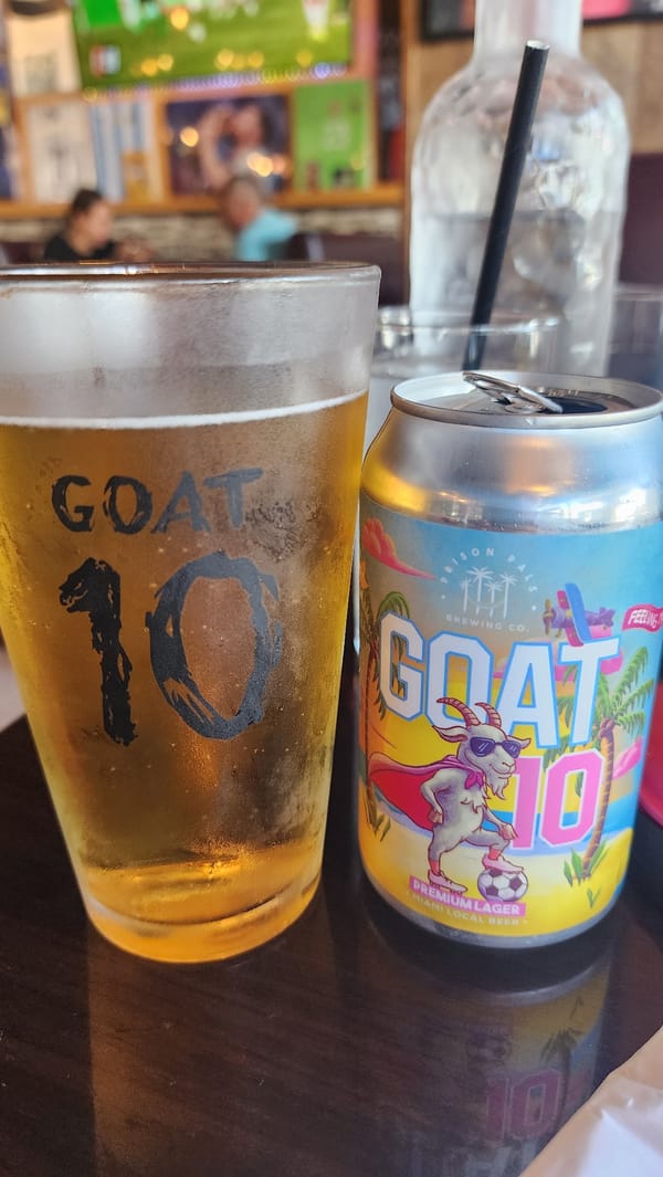 GOAT 10 beer consumed at Miami Beach establishment