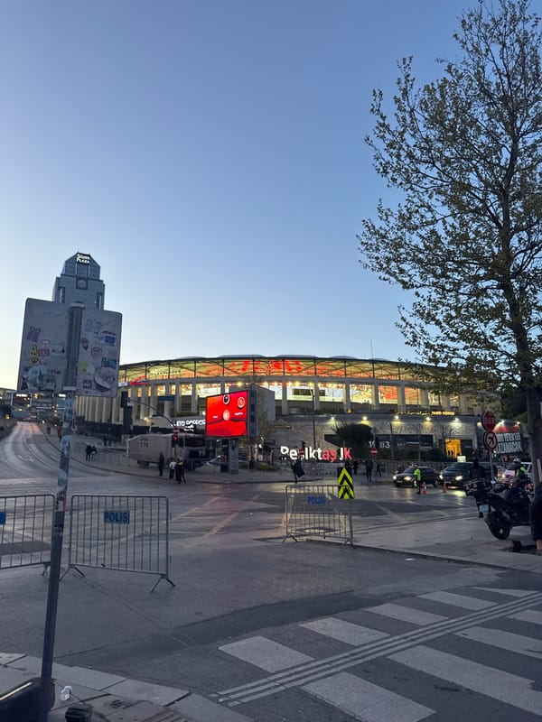 Evening twilight scenes captured near Vodafone Park, Beşiktaş landmarks