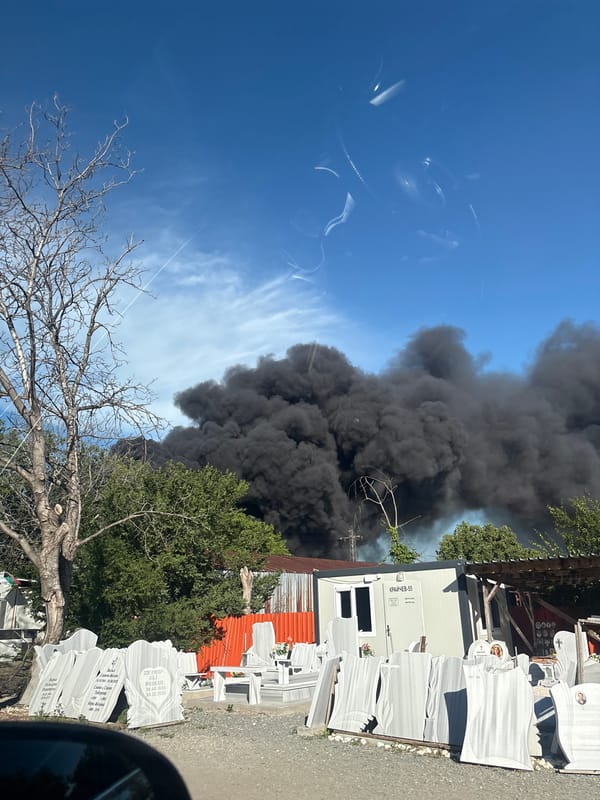 Black smoke plume observed near Stara Zagora cemetery