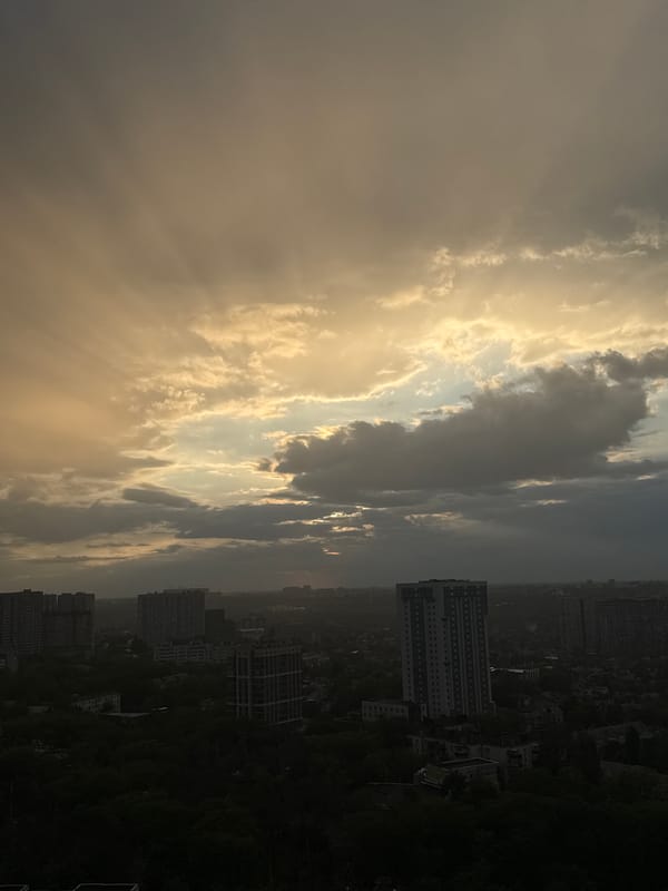 Dramatic sky captured over Rostov-on-Don cityscape